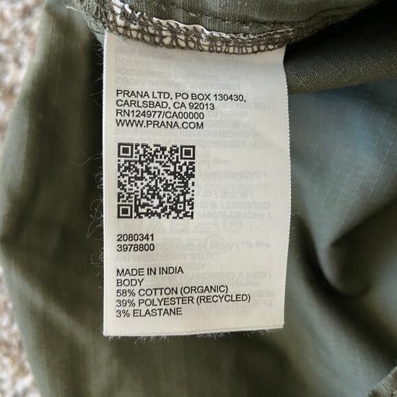 Prana Palisades Ripstop Utility Pant Womens 8 Rye Green 31" Relaxed Fit Straight - Picture 8 of 13
